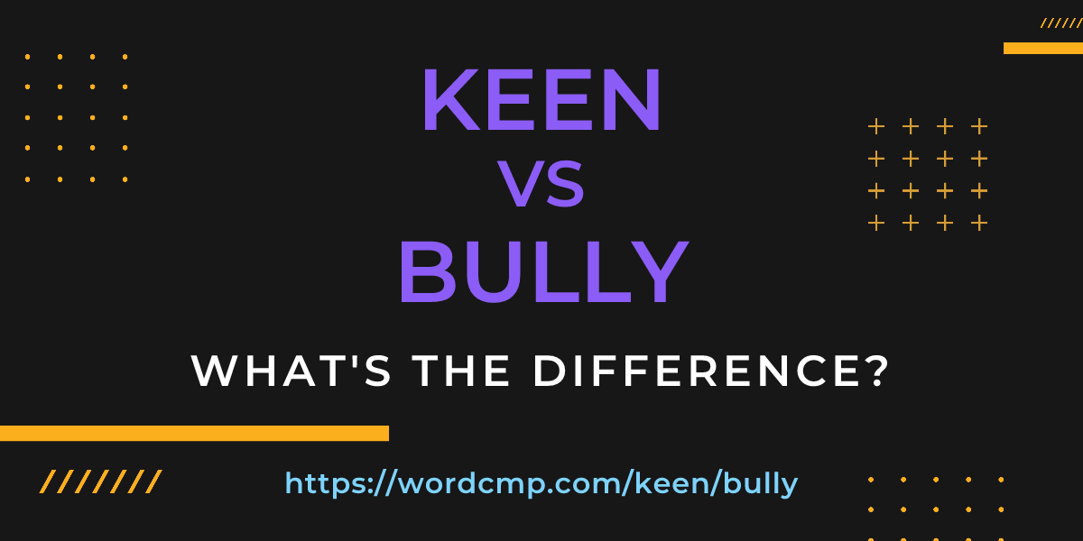 Difference between keen and bully