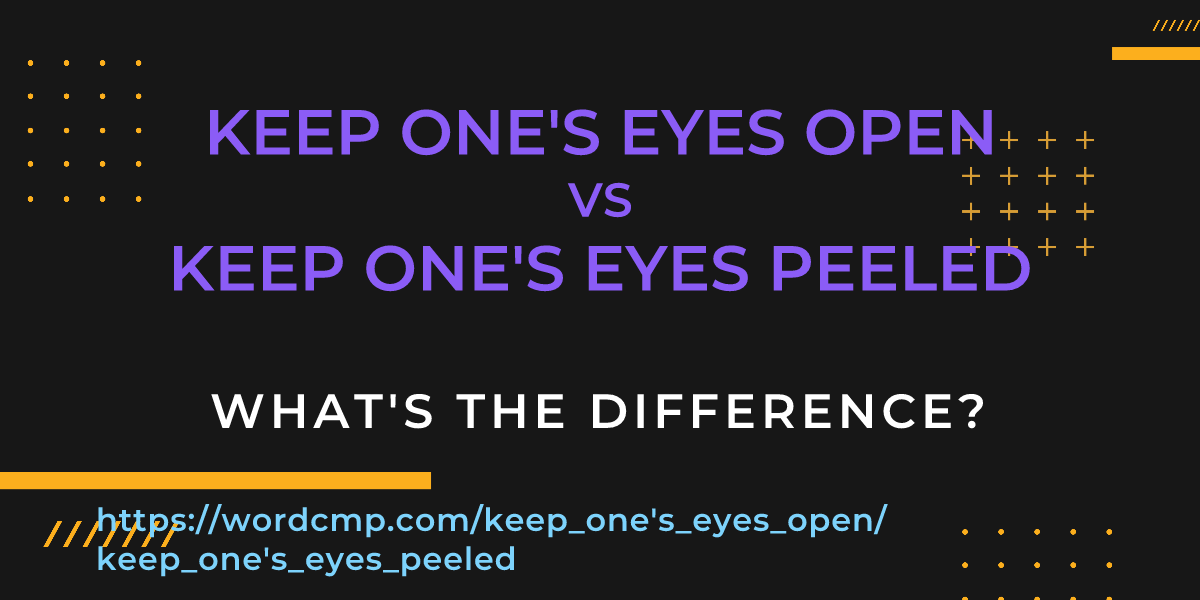 Difference between keep one's eyes open and keep one's eyes peeled