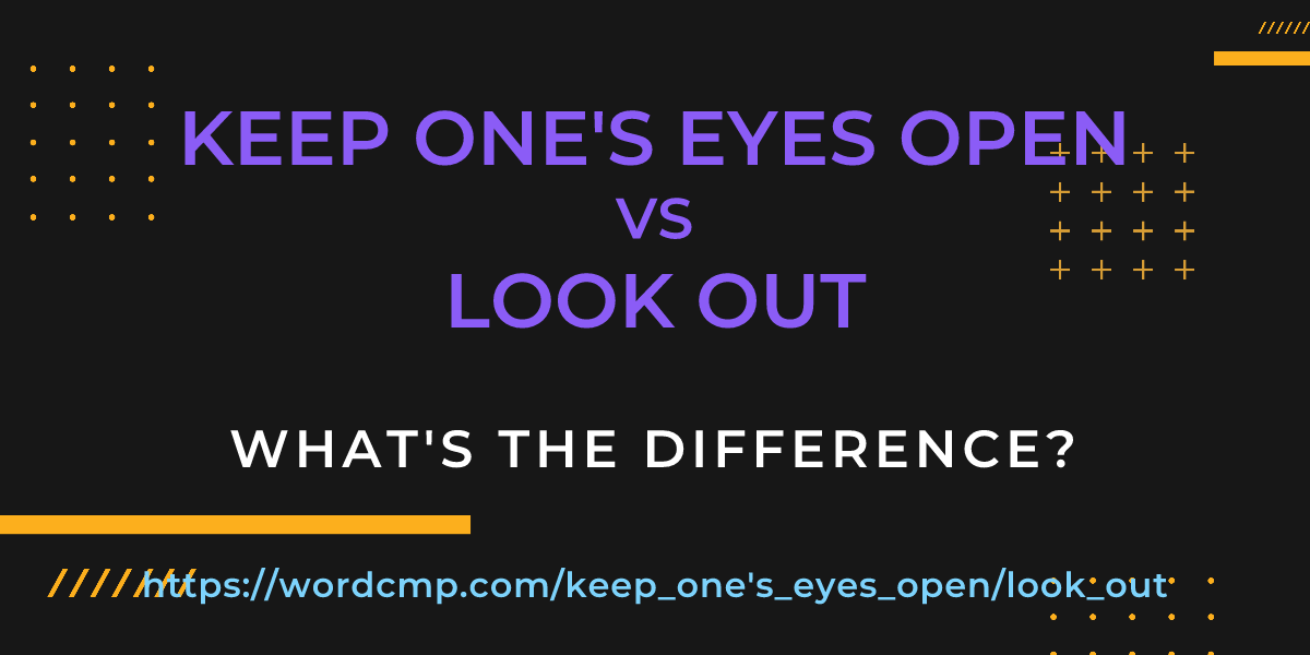 Difference between keep one's eyes open and look out