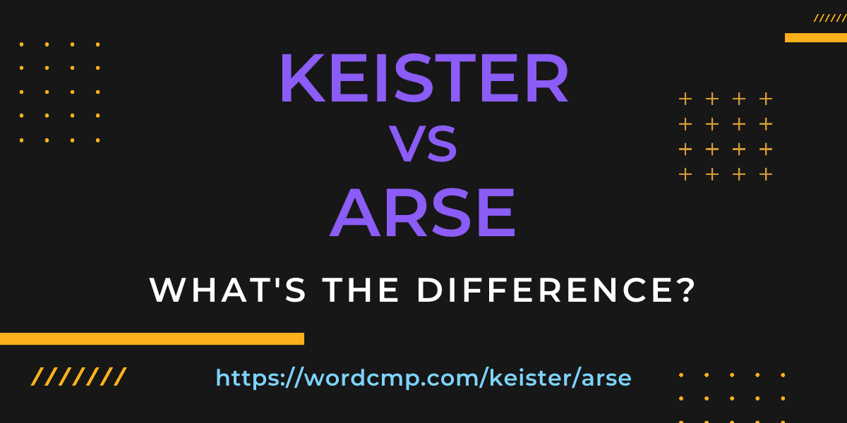 Difference between keister and arse