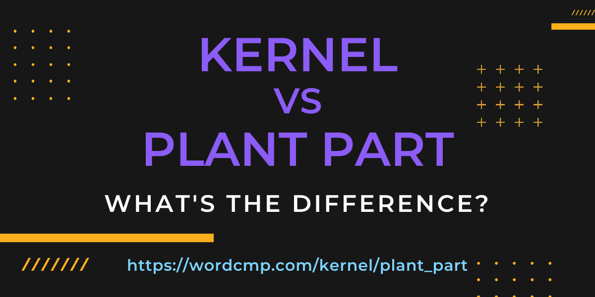 Difference between kernel and plant part