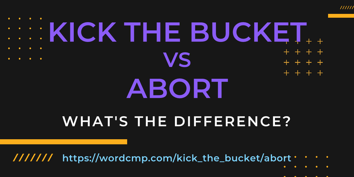 Difference between kick the bucket and abort