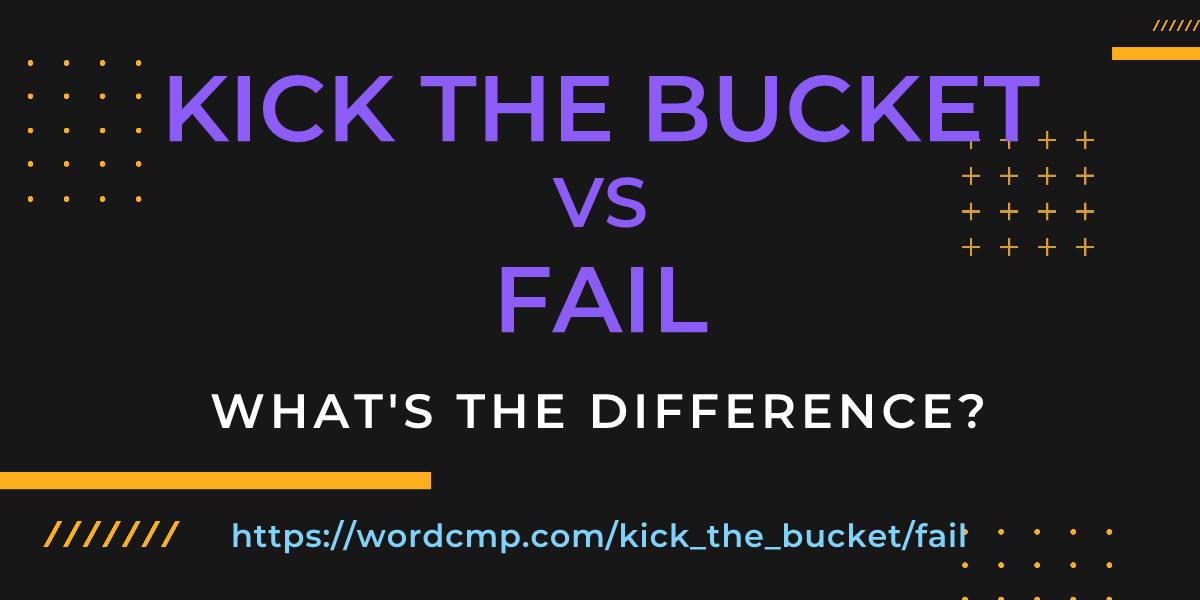 Difference between kick the bucket and fail