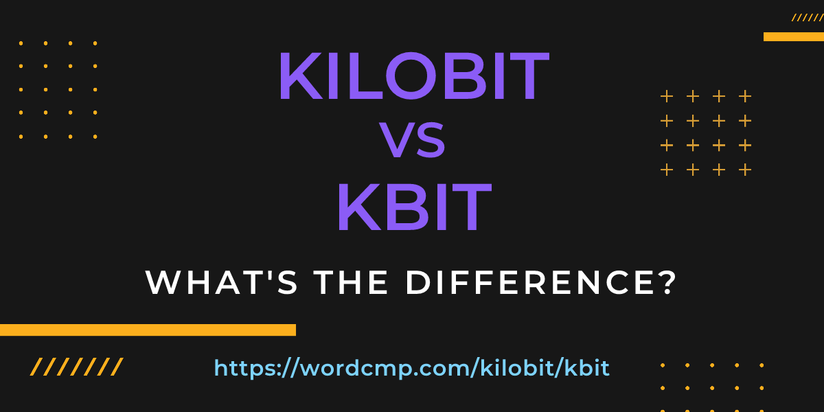 Difference between kilobit and kbit