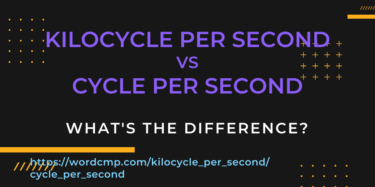Difference between kilocycle per second and cycle per second