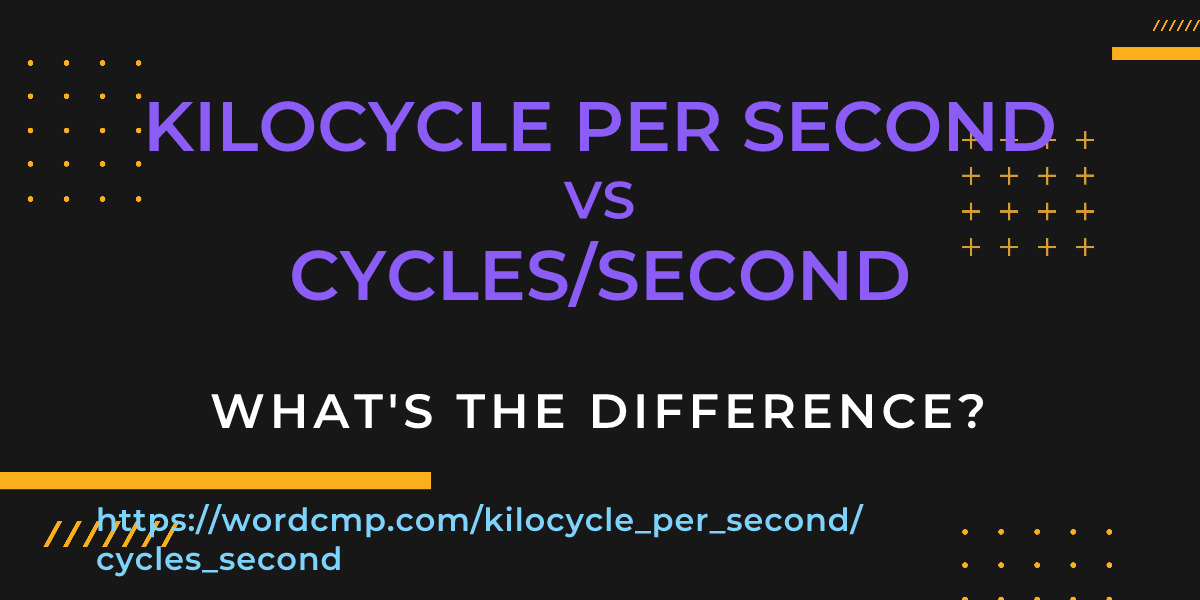Difference between kilocycle per second and cycles/second