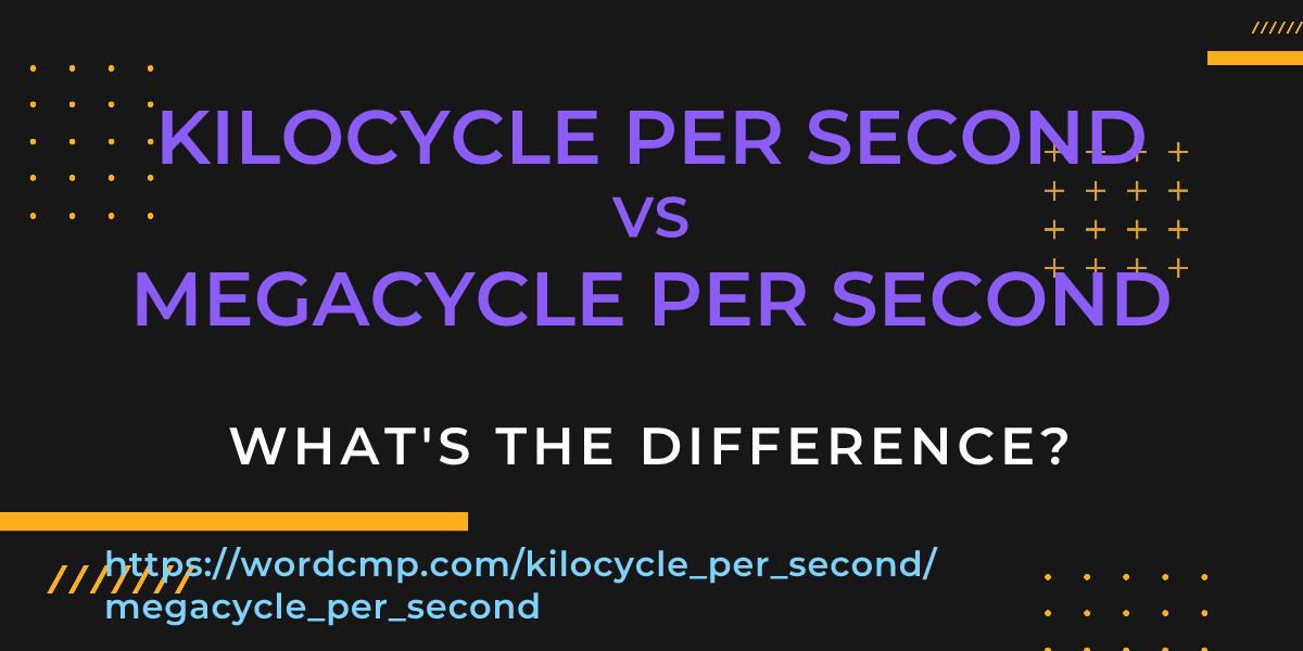 Difference between kilocycle per second and megacycle per second