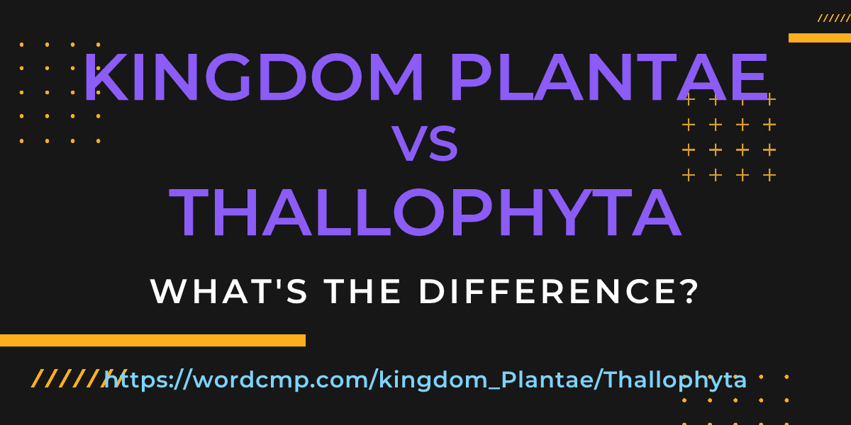 Difference between kingdom Plantae and Thallophyta
