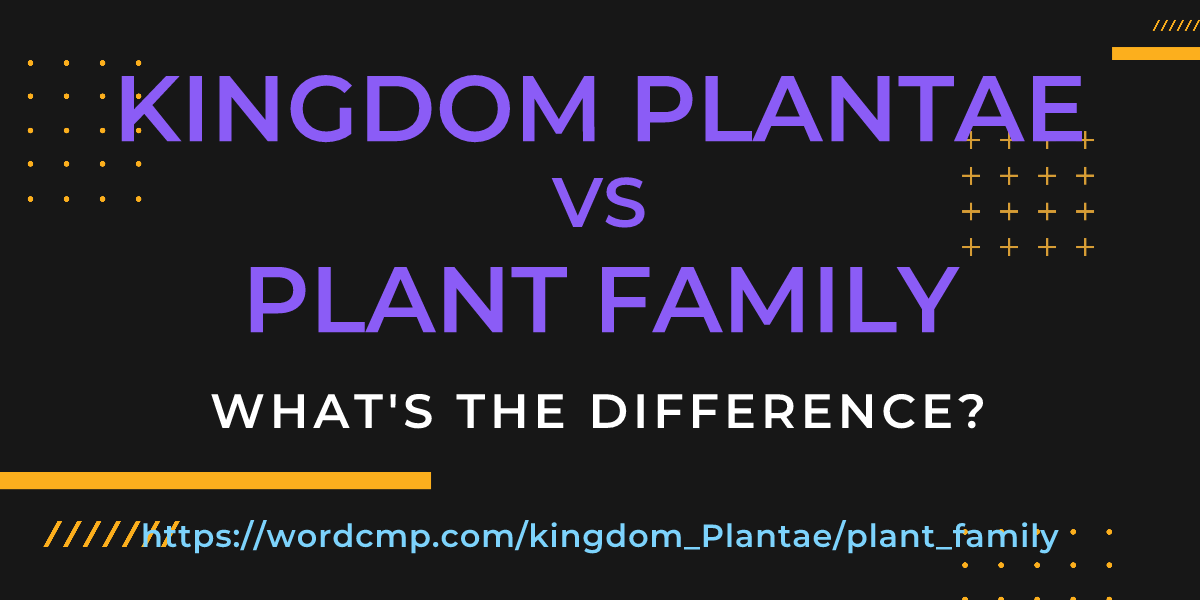 Difference between kingdom Plantae and plant family