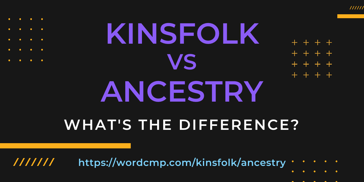 Difference between kinsfolk and ancestry