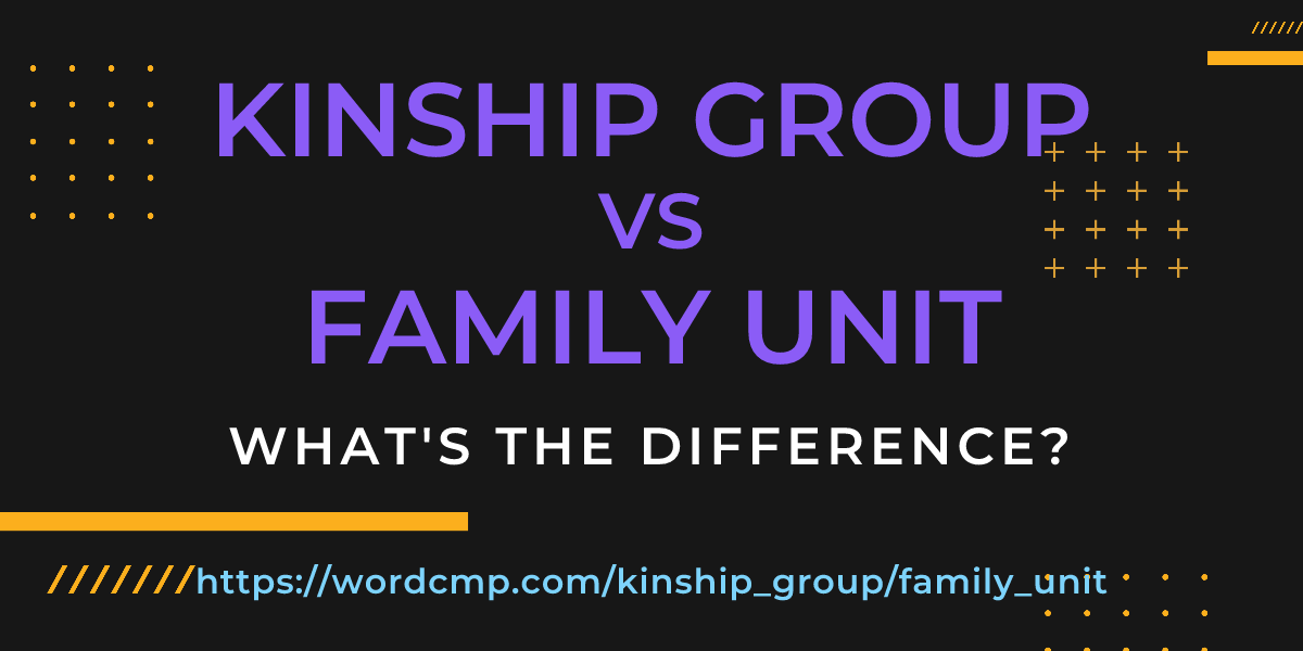 Difference between kinship group and family unit