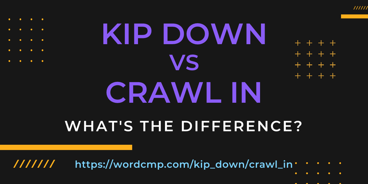 Difference between kip down and crawl in