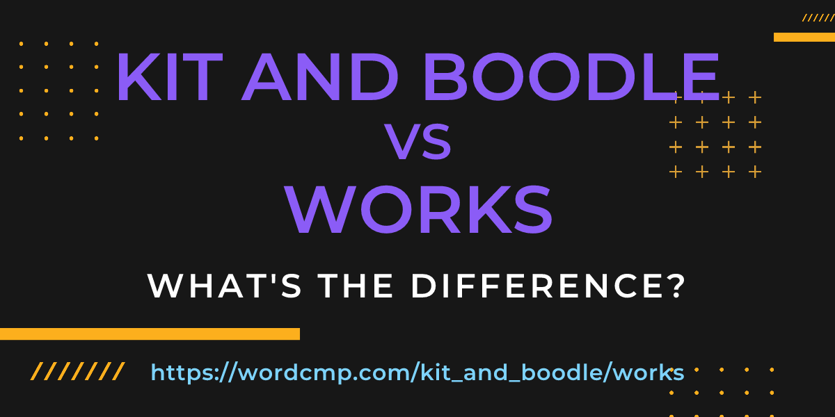 Difference between kit and boodle and works