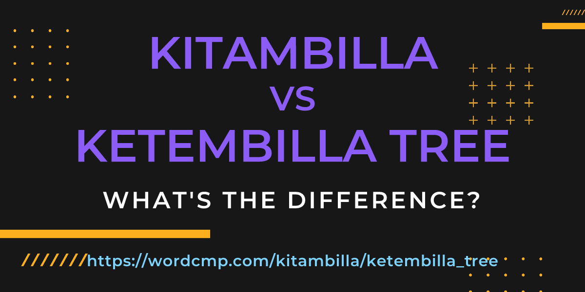 Difference between kitambilla and ketembilla tree