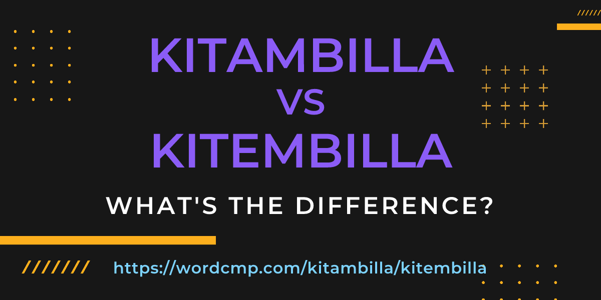 Difference between kitambilla and kitembilla