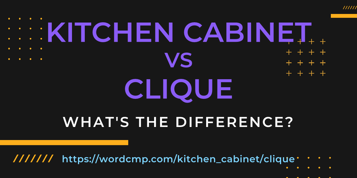 Difference between kitchen cabinet and clique