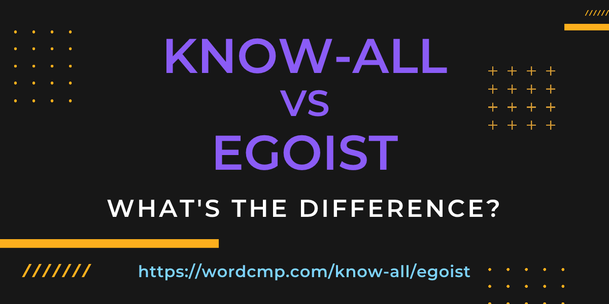 Difference between know-all and egoist