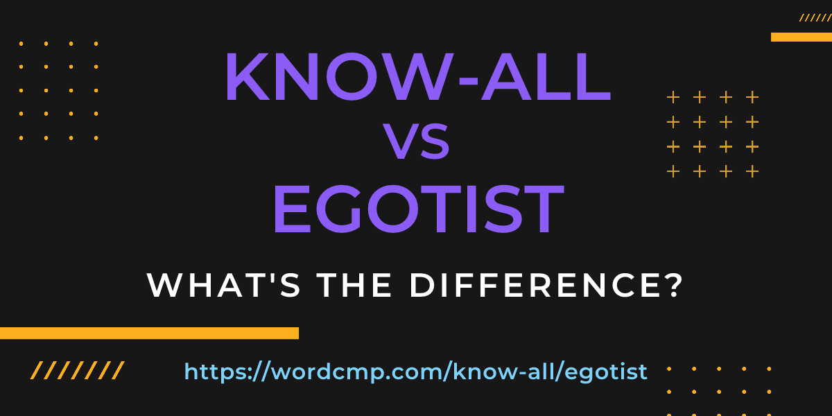 Difference between know-all and egotist
