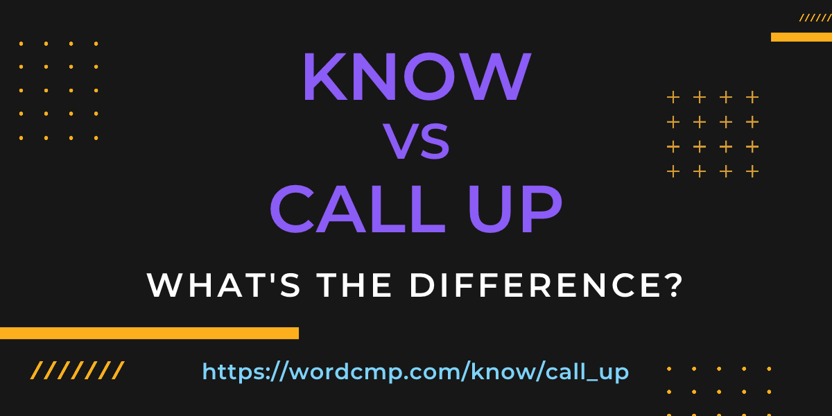 Difference between know and call up