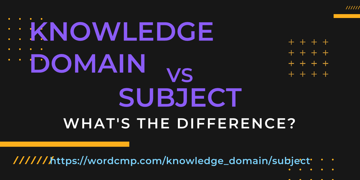 Difference between knowledge domain and subject