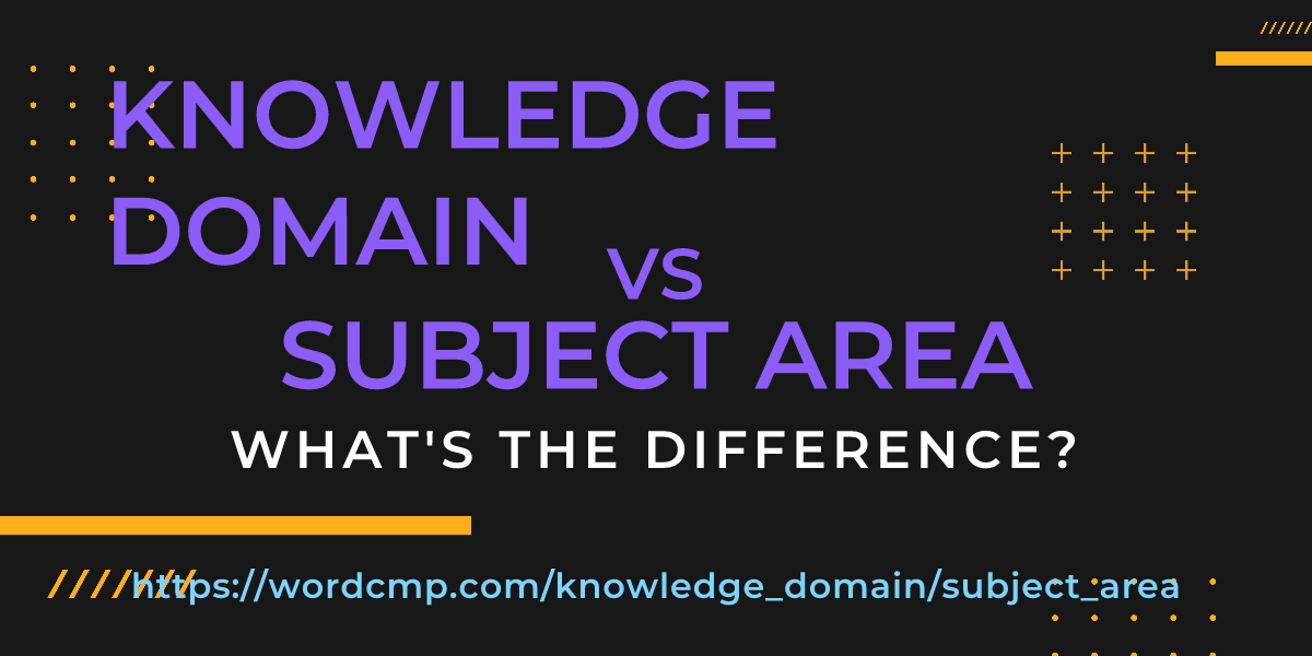 Difference between knowledge domain and subject area
