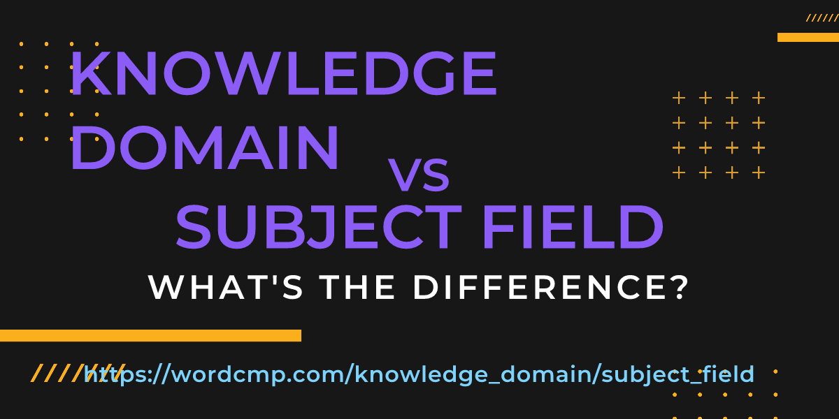 Difference between knowledge domain and subject field