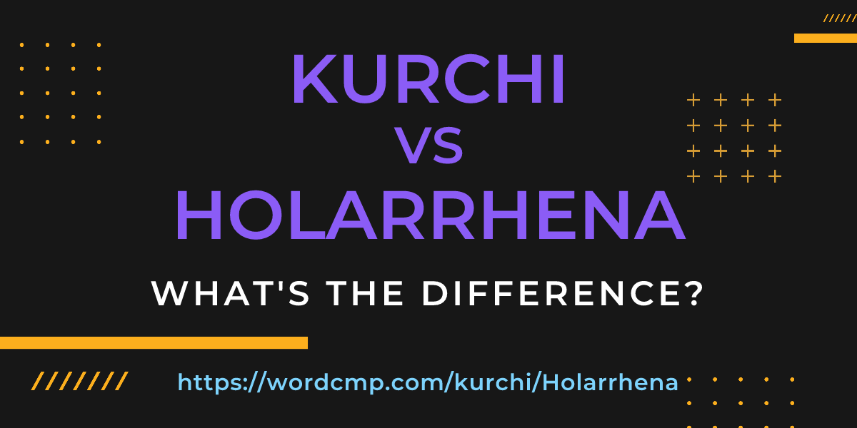 Difference between kurchi and Holarrhena