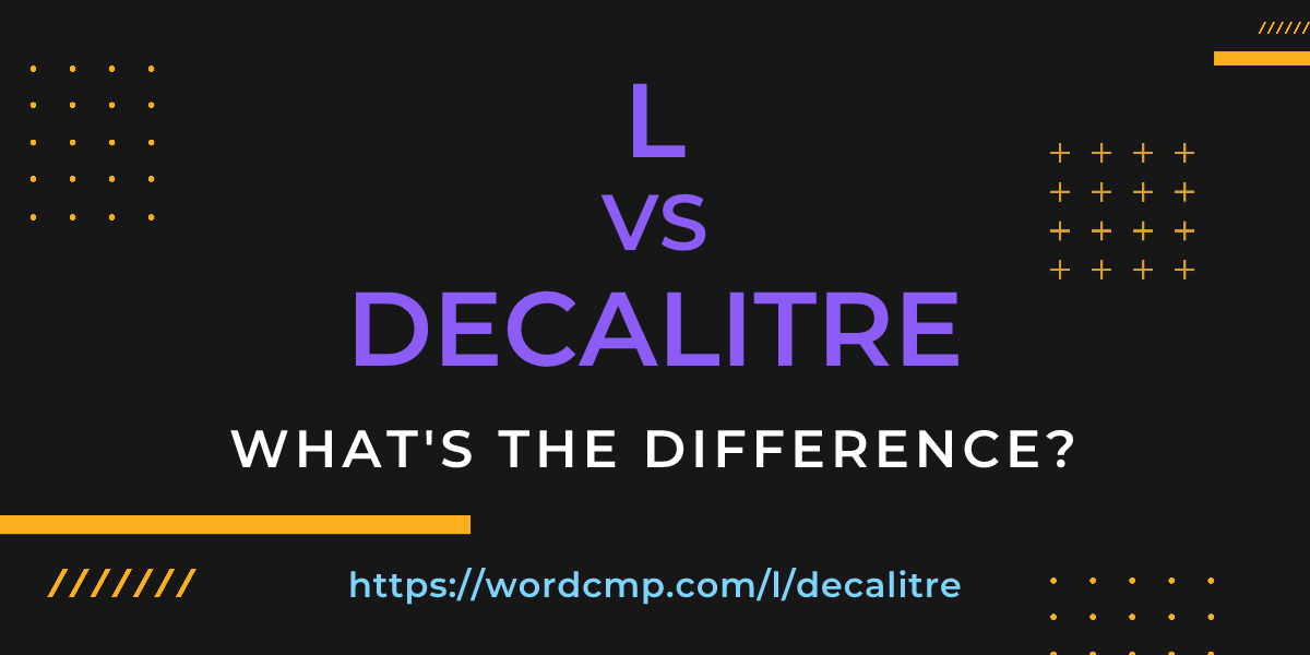Difference between l and decalitre