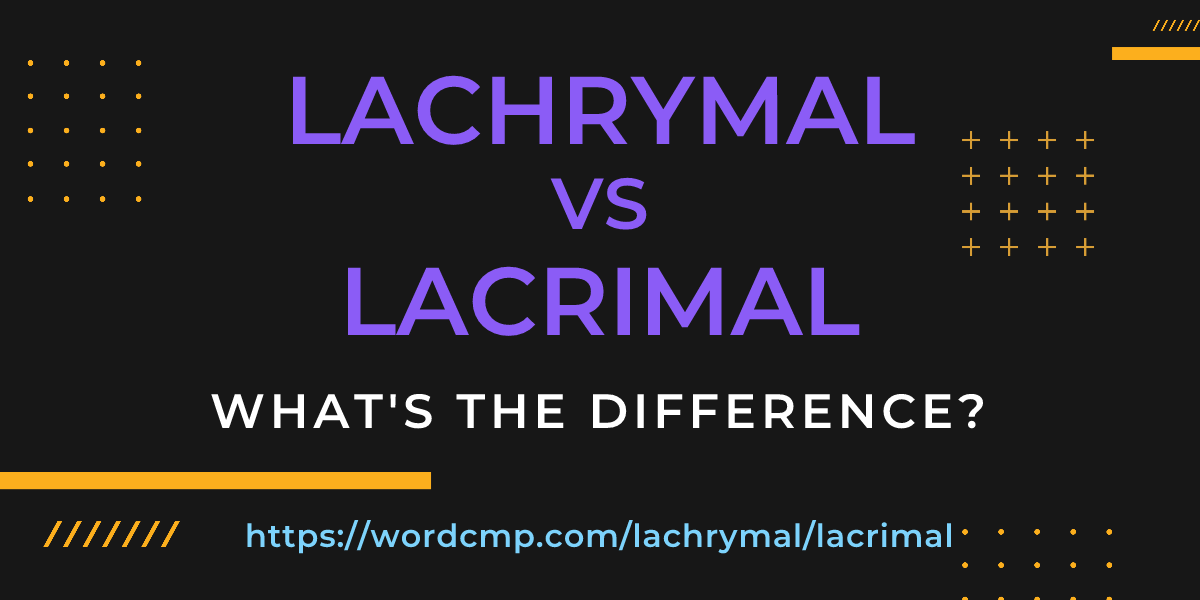 Difference between lachrymal and lacrimal