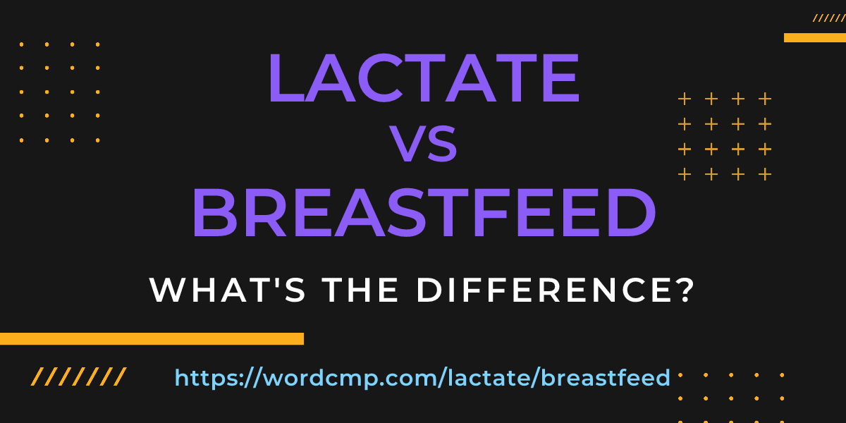 Difference between lactate and breastfeed