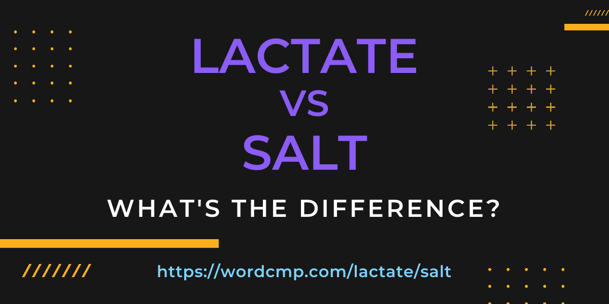 Difference between lactate and salt
