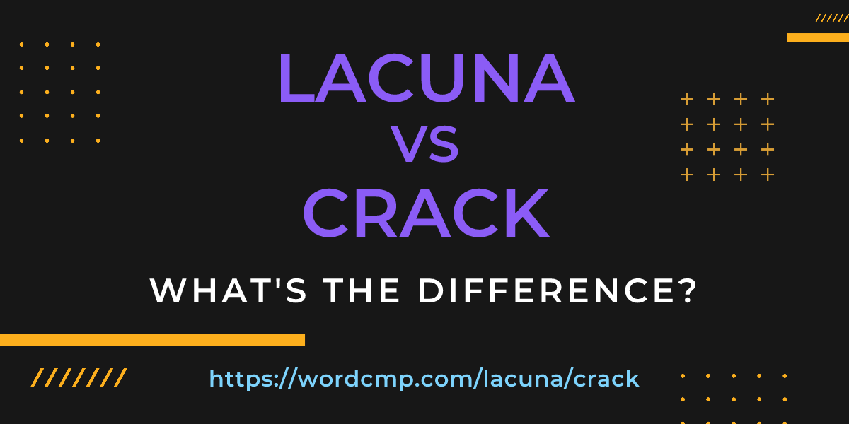 Difference between lacuna and crack