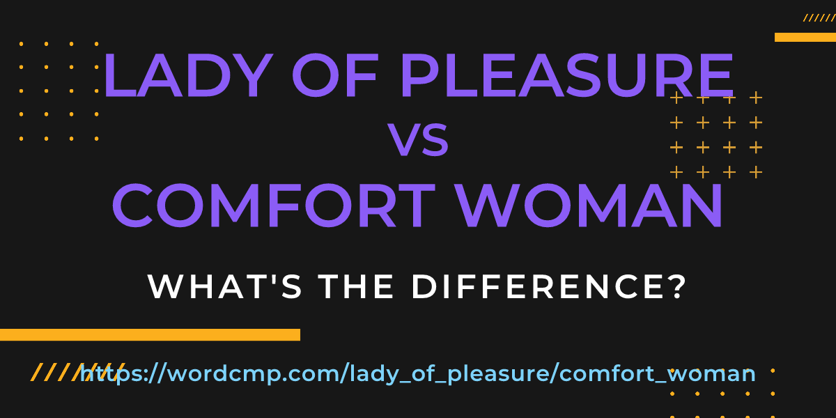 Difference between lady of pleasure and comfort woman
