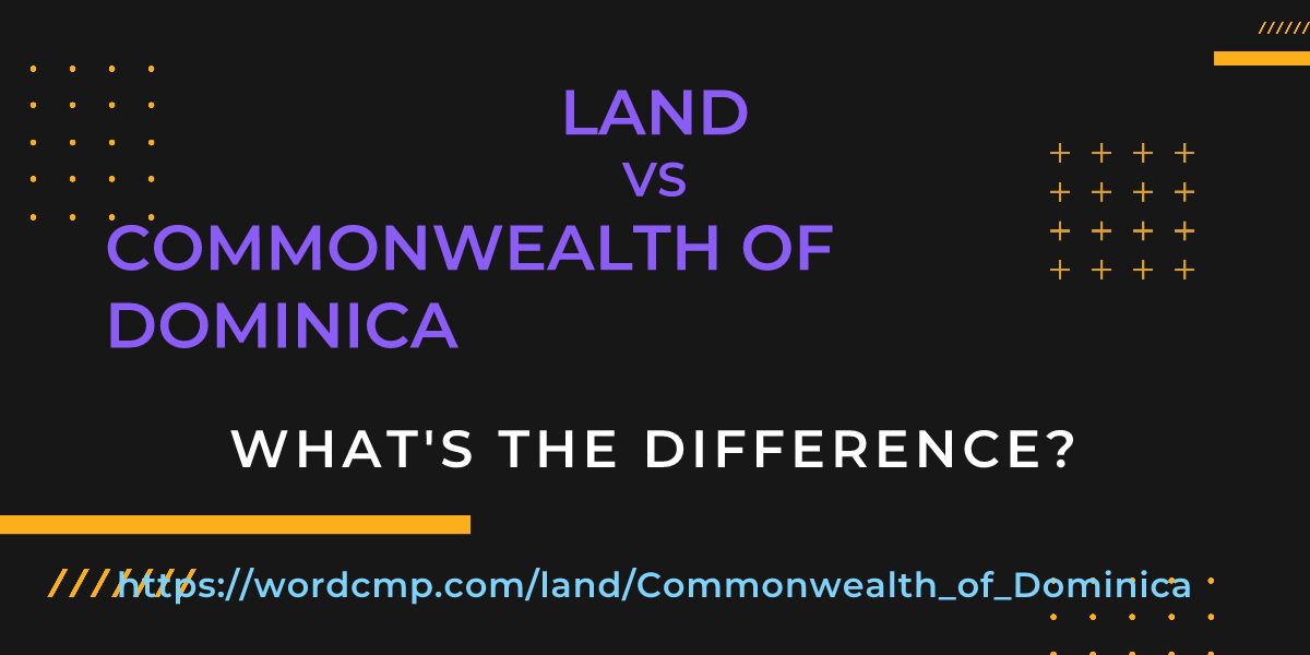 Difference between land and Commonwealth of Dominica