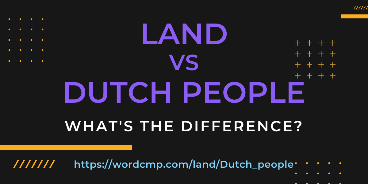 Difference between land and Dutch people