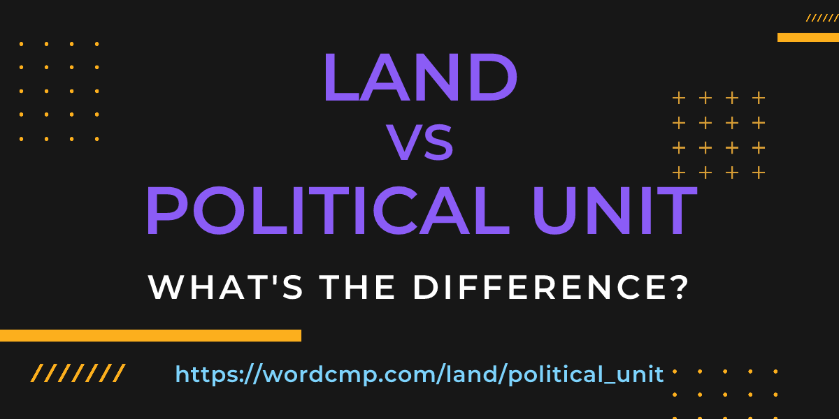 Difference between land and political unit