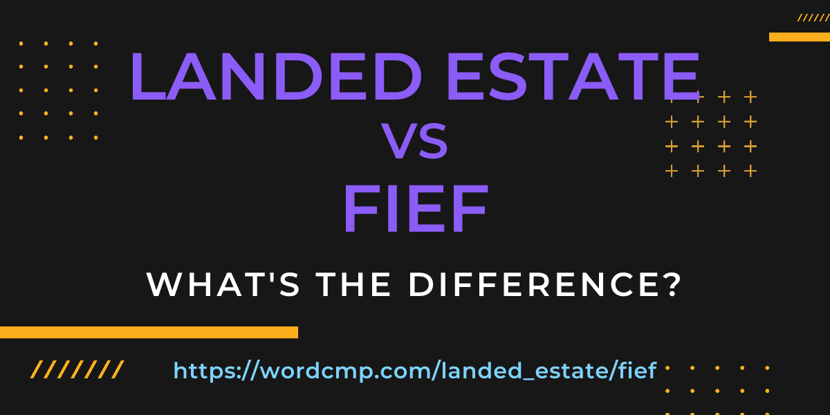 Difference between landed estate and fief