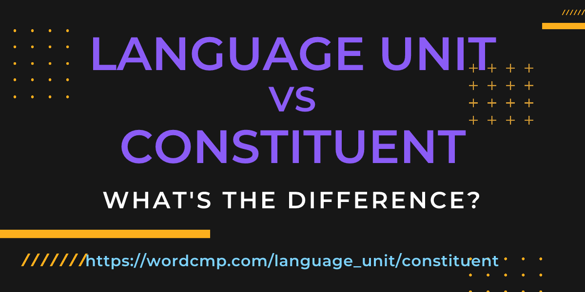 Difference between language unit and constituent