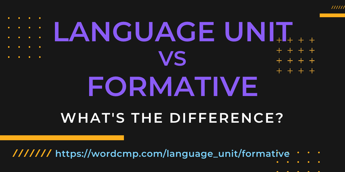 Difference between language unit and formative
