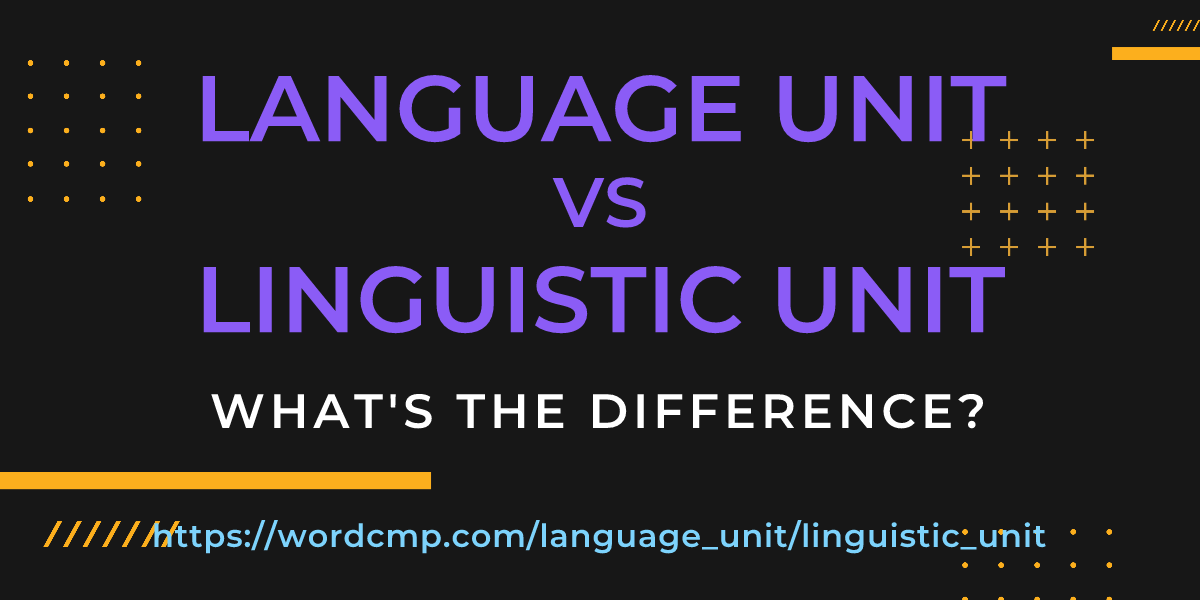 Difference between language unit and linguistic unit