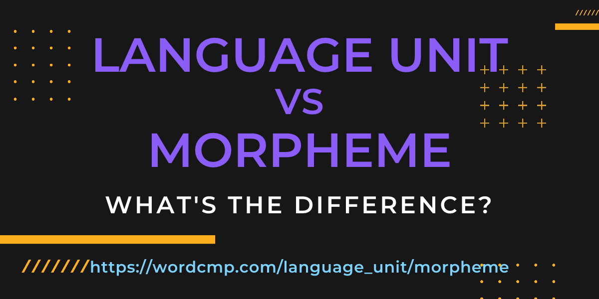 Difference between language unit and morpheme