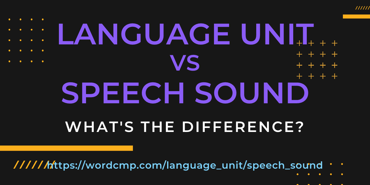 Difference between language unit and speech sound