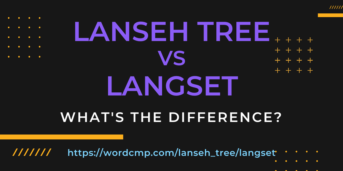Difference between lanseh tree and langset