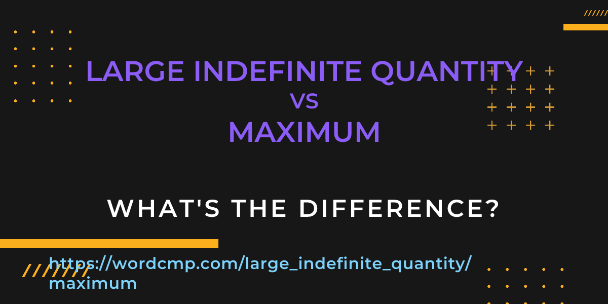 Difference between large indefinite quantity and maximum