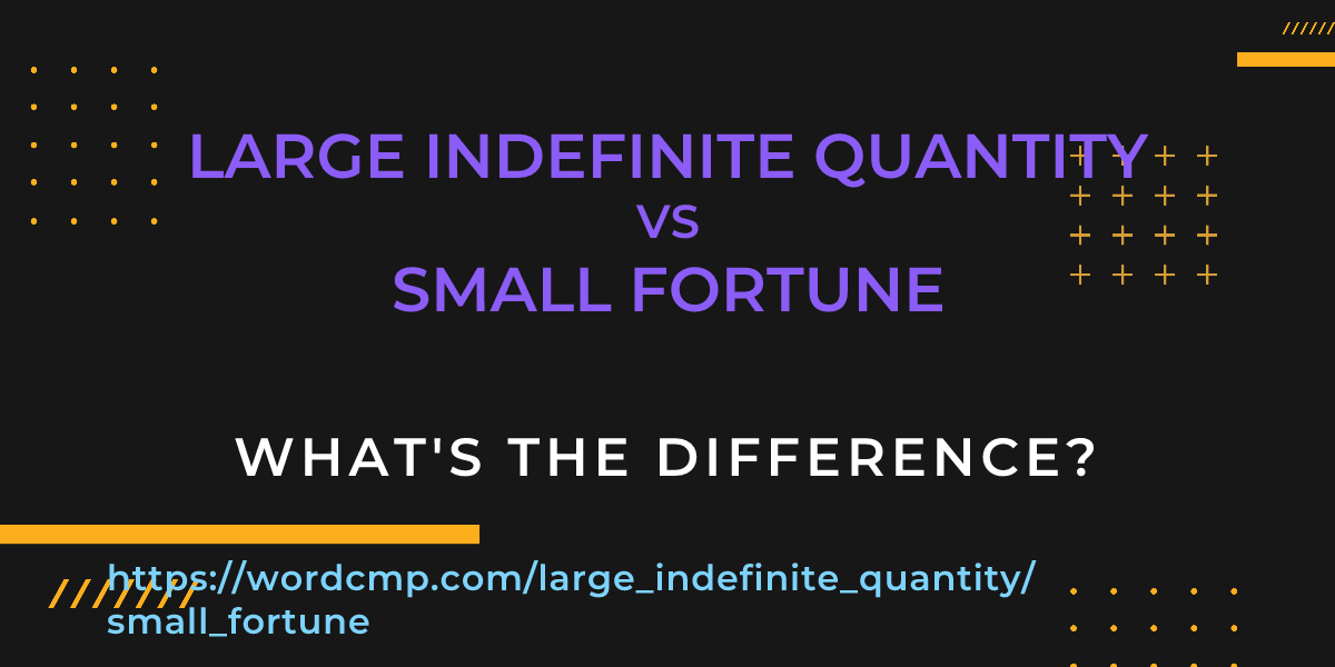 Difference between large indefinite quantity and small fortune