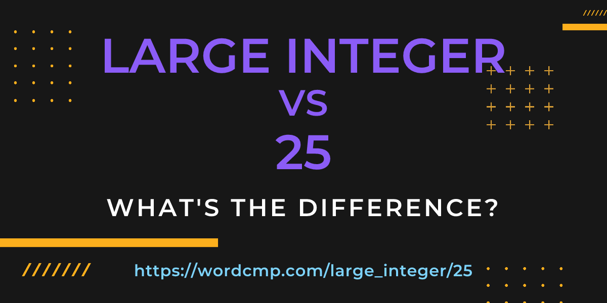 Difference between large integer and 25