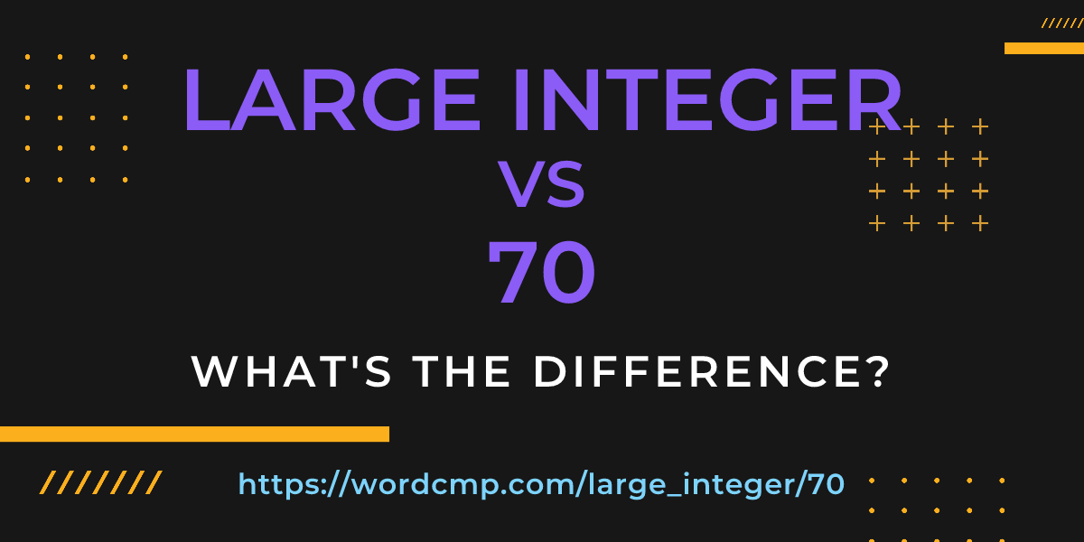Difference between large integer and 70