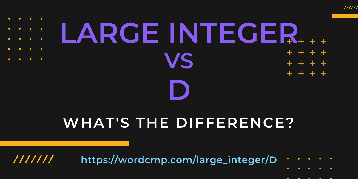 Difference between large integer and D