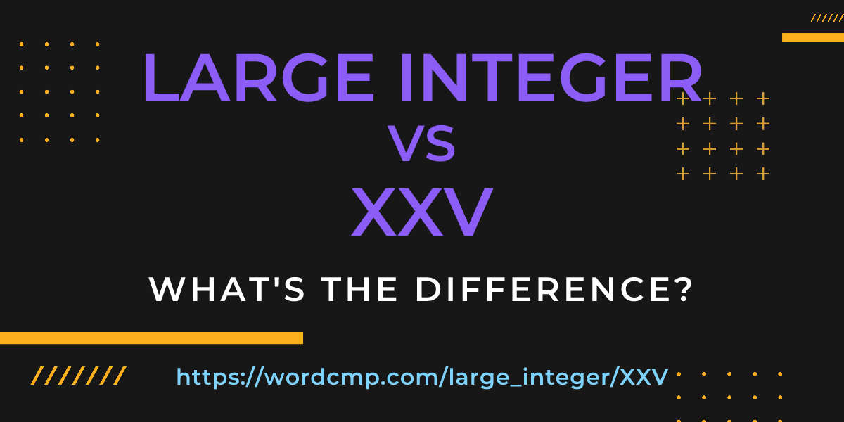 Difference between large integer and XXV