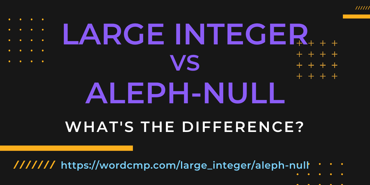 Difference between large integer and aleph-null